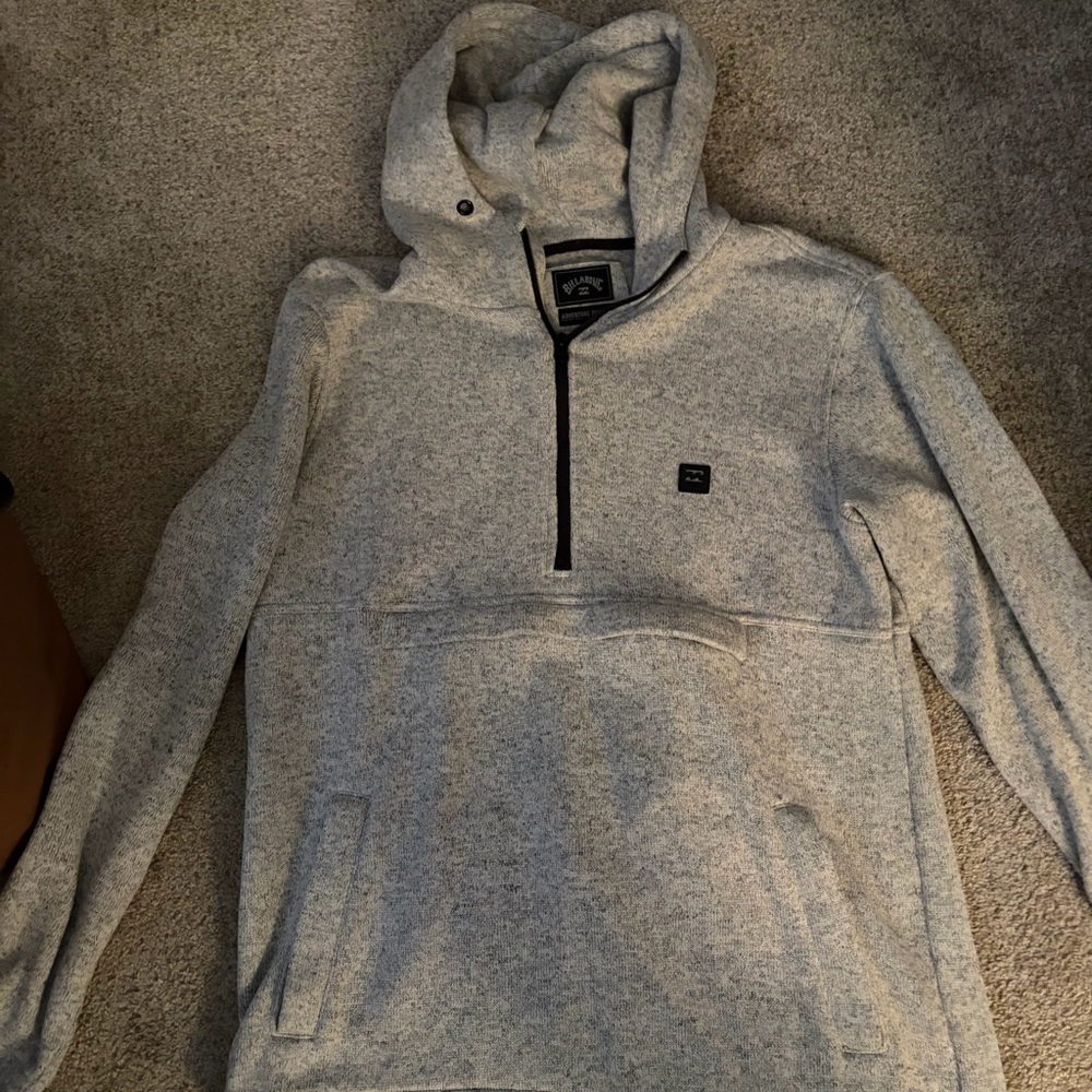 Billabong Heather Gray Quarter-Zip Hoodie